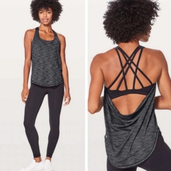 LULULEMON Free To Be Serene Criss Cross Straps Slouchy Back Yoga Tank Top 6. - Picture 5 of 9